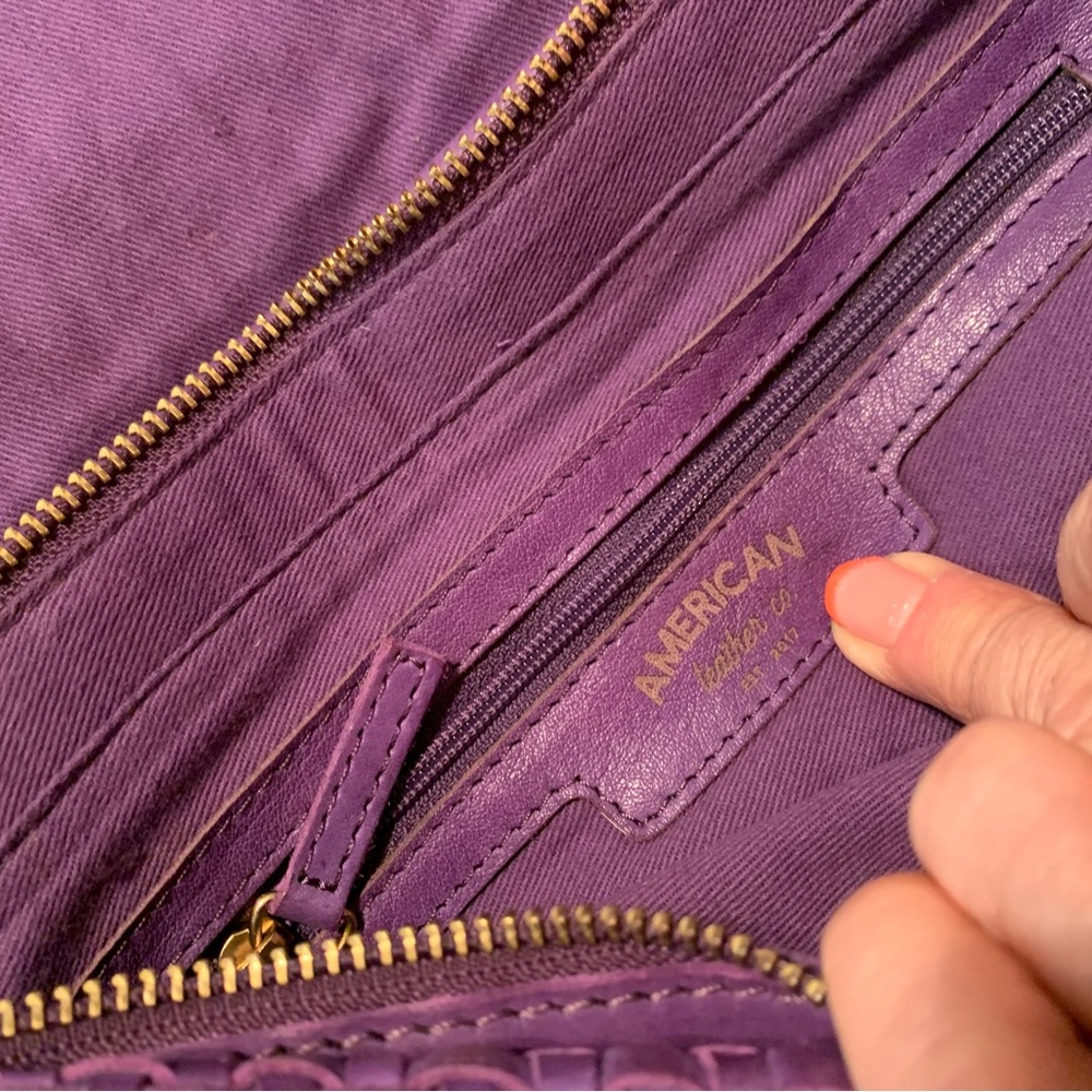American Leather Co Purple Woven Shoulder/ crossbody Bag 🌺 - Picture 10 of 14